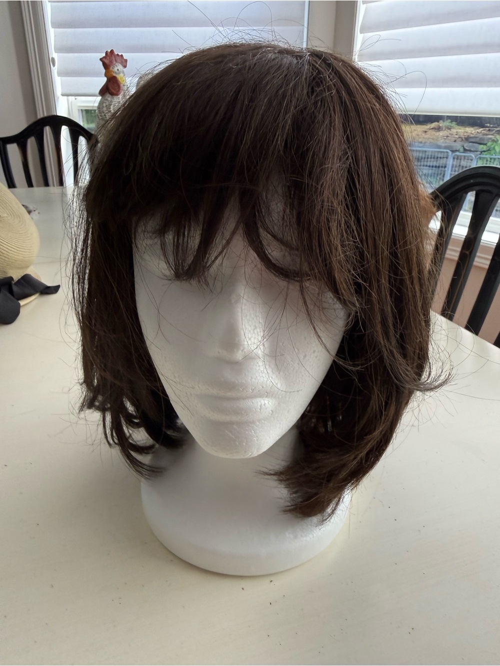 Women's Brown Layered Wig with Bangs - Unbranded